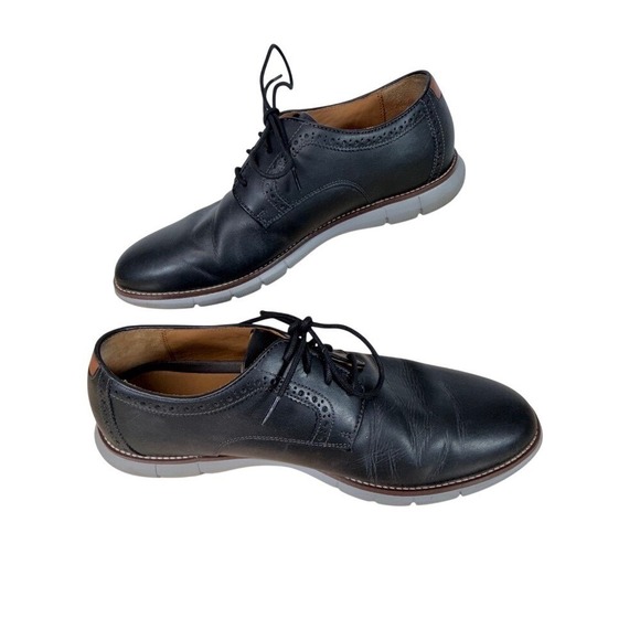 Johnston & Murphy Men's Black Leather Lace-Up Shoes Size 11.5‎ M